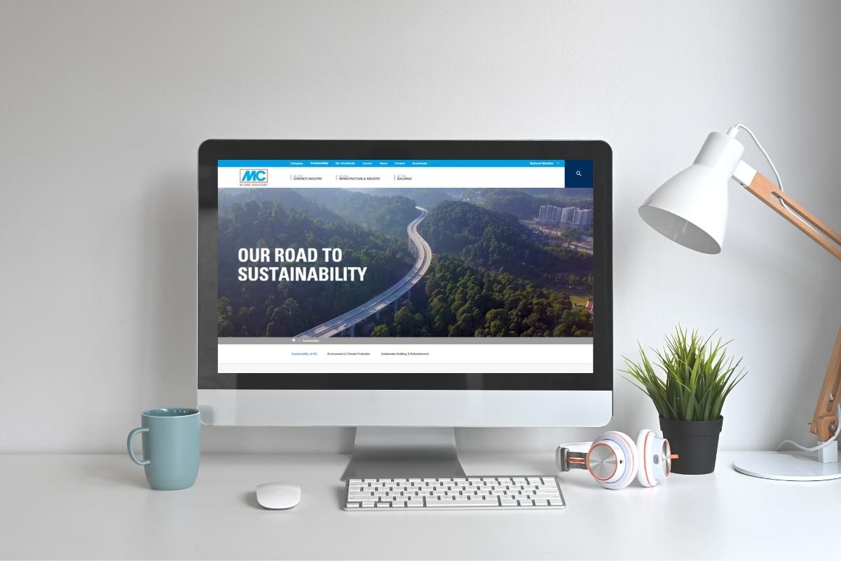 View of the starting page of MC's new sustainability webpage